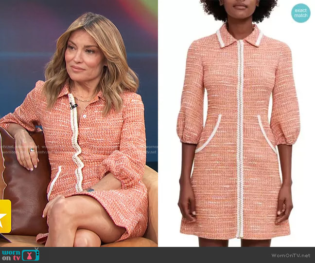 Maje Rimoda Three-Quarter Sleeve Dress worn by Kit Hoover on Access Hollywood