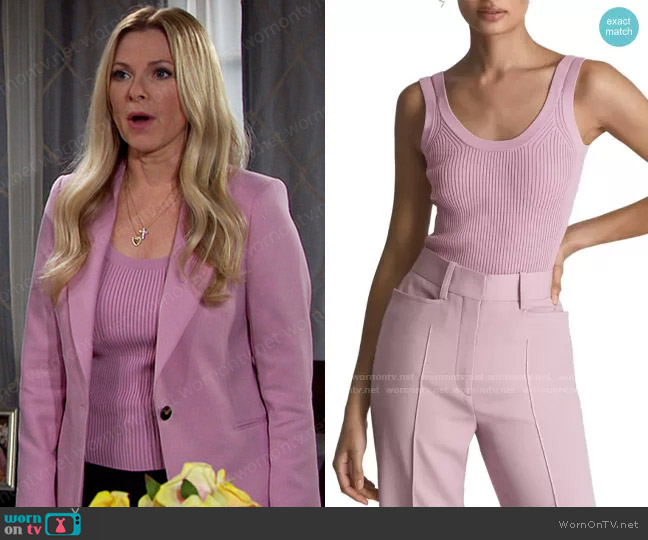 Reiss Sabrina Rib Knit Tank worn by Jennifer Horton (Cady McClain) on Days of our Lives