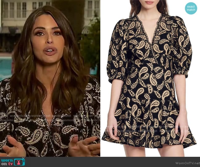 Sandro Aude Paisley Guipure Lace Fit & Flare Dress worn by Jennifer Lahmer on Extra