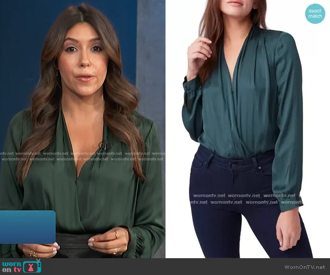 Paige Sevilla Surplice Bodysuit worn by Camille Vasquez on Access Hollywood