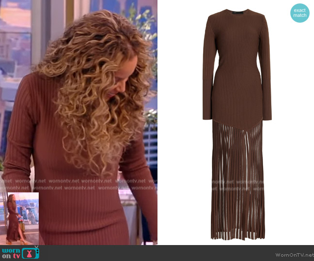 SIR Sylvie long-sleeve fringed dress worn by Sunny Hostin on The View