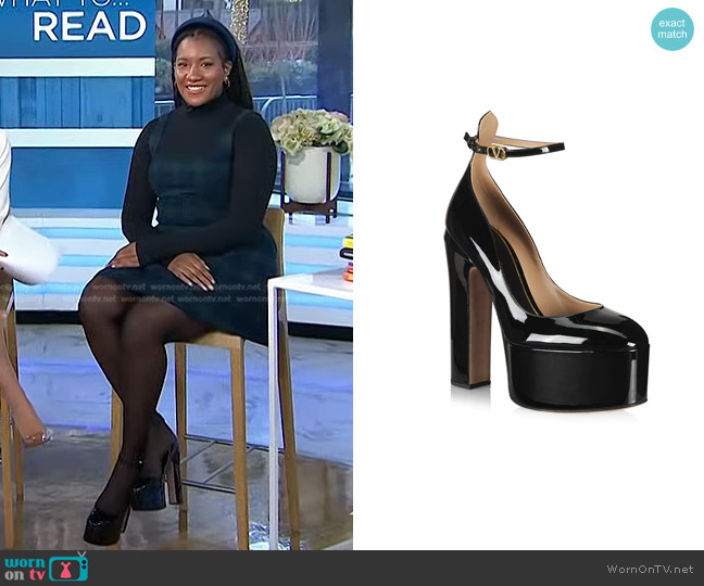 Valentino Tan-Go Platform Pump worn by Danielle Prescod on Today