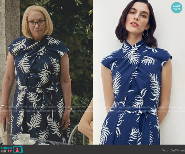 The Fold London Mirabello Fern Print Dress worn by (J Smith-Cameron) on Succession