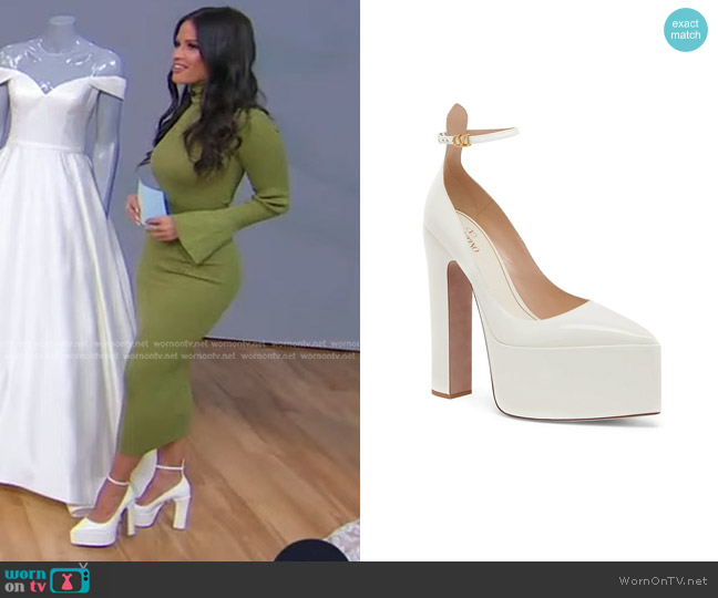Valentino Garavani Tango Patent Ankle-Strap Platform Pumps worn by Rocsi Diaz on Good Morning America
