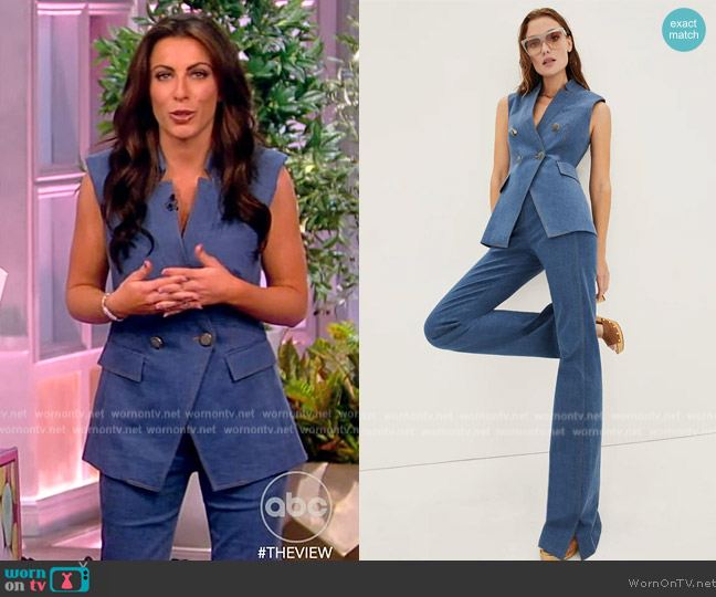Veronica Beard Amika Tailored Denim Vest worn by Alyssa Farah Griffin on The View