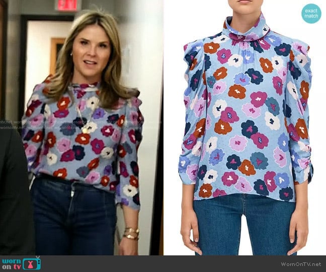 Kate Spade Winter Garden Blouse worn by Jenna Bush Hager on Today