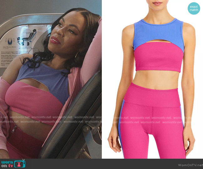 Year of Ours Ribbed Cut Out Bra worn by (Alexis Fields) on All American