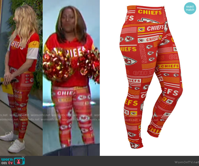 Zubaz Kansas City Chiefs Team Leggings worn by Sheryl Underwood on The Talk