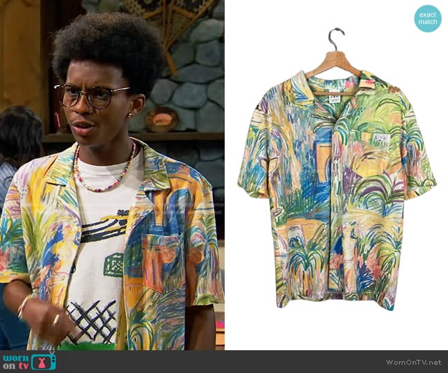 Zara Multicolor Sketch Shirt worn by Noah Lambert (Israel Johnson) on Bunkd