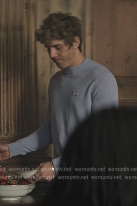 Adam’s blue face patch sweater on You
