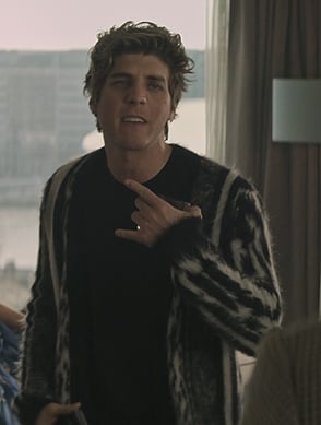 Adam’s animal print cashmere cardigan on You