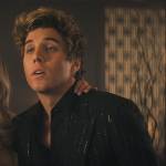 Adam’s black metallic stripe blazer on You