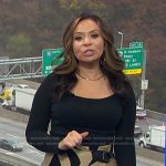 Adelle’s black and beige geometric skirt on Today