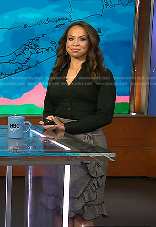 Adelle’s grey ruffle skirt on Today