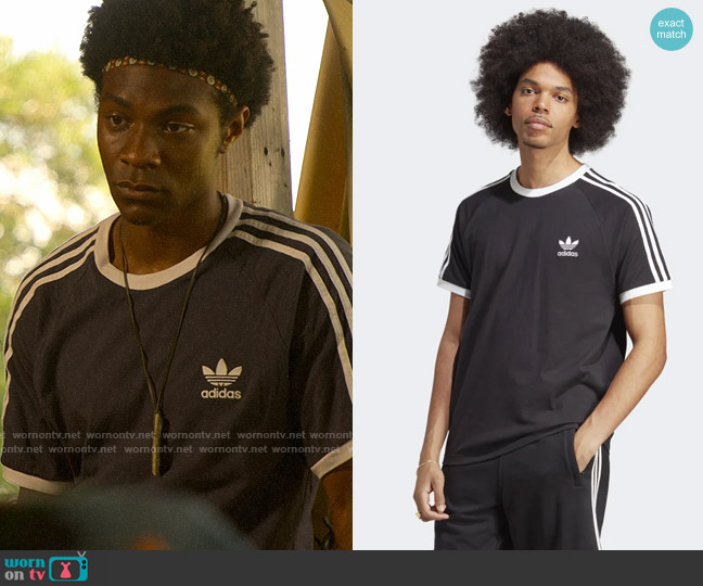 Adidas Adicolor Classics 3-Stripes Tee worn by Pope (Jonathan Daviss) on Outer Banks