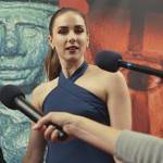Agent Ross’s blue halter neck dress on National Treasure: Edge of History