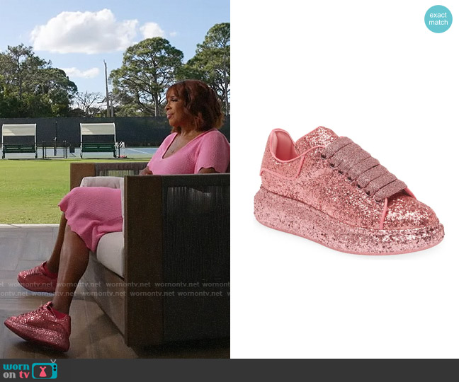 Alexander McQueen Oversize Glitter Sneaker worn by Gayle King on CBS Mornings
