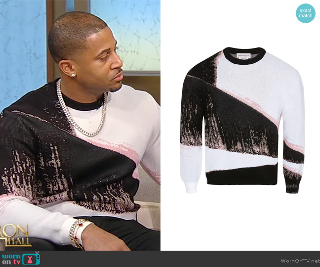 Alexander McQueen Abstract Print Knit Jumper worn by Devale Ellis on Tamron Hall Show