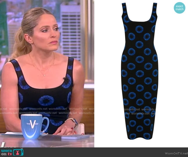 Alexander McQueen Iris Jacquard Pencil Dress worn by Sara Haines on The View