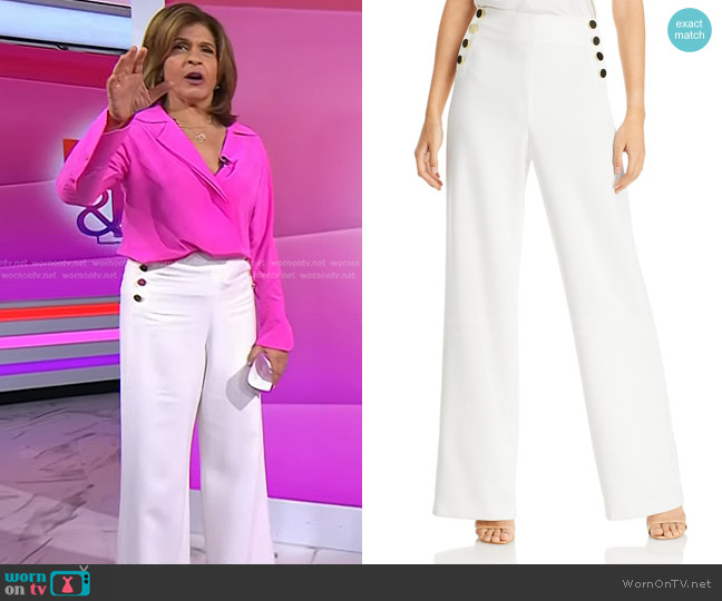 Alice + Olivia Ray High Waist Buttoned Pants worn by Hoda Kotb on Today