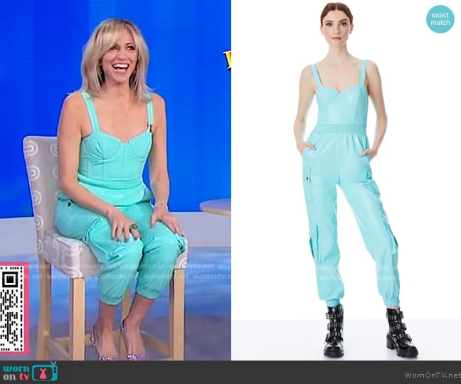 Alice + Olivia Frida Vegan Leather Bustier Cargo Jumpsuit worn by Debbie Gibson on Sherri