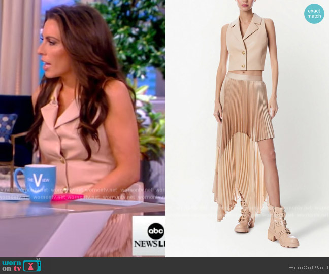 Alice + Olivia Meri Cropped Blazer Top worn by Alyssa Farah Griffin on The View