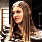 Allie’s grey striped ribbed top on Days of our Lives