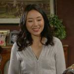 Allie’s sequin cable knit cardigan on The Young and the Restless