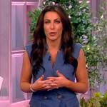 Alyssa’s blue vest and pants on The View