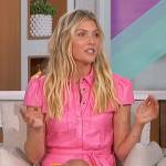 Amanda’s pink leather mini dress on The Talk