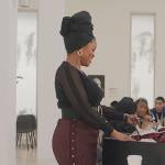 Amara’s burgundy ribbed skirt on All American Homecoming