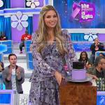 Amber’s purple floral maxi dress on The Price is Right