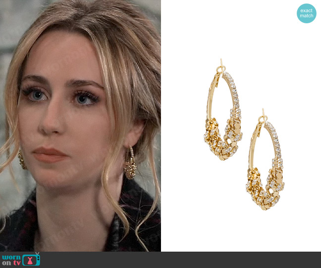 Amber Sceats Detail Hoop Earring worn by Josslyn Jacks (Eden McCoy) on General Hospital