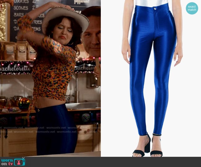 American Apparel The Disco Pant in Royal Blue worn by Maxine Baker (Sara Waisglass) on Ginny & Georgia