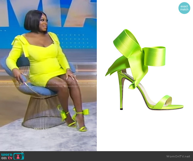 Aminah Abdul Jillil Open Toe Sandals in Neon worn by Naturi Naughton on Good Morning America
