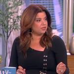 Ana’s black asymmetric grommet embellished dress on The View