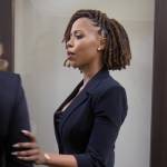 Andi’s black tassel trim blazer on Tyler Perrys Sistas