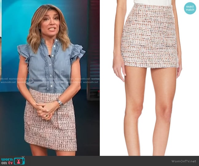 Anine Bing Adalynn Skirt worn by Kit Hoover on Access Hollywood