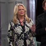 Anna’s black floral jacket on Days of our Lives