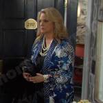 Anna’s blue floral and check print jacket on Days of our Lives