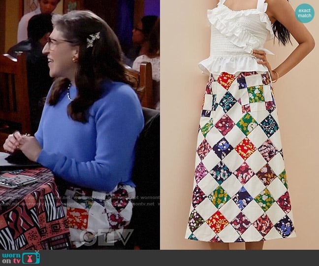 Tiny Patchwork Skirt worn by Kat Silver (Mayim Bialik) on Call Me Kat