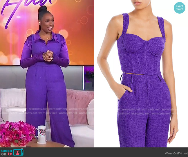 Aqua x Maeve Reilly Tweed Bustier Top worn by Jennifer Hudson on The Jennifer Hudson Show