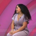 Arianna Davis’s pink velvet jumpsuit on Today