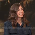 Ashley Frey’s denim belted dress on Access Hollywood