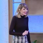 Ashley Leechin’s tweed plaid shorts on Tamron Hall Show