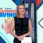 Savannah’s black sleeveless velvet trim dress on Today
