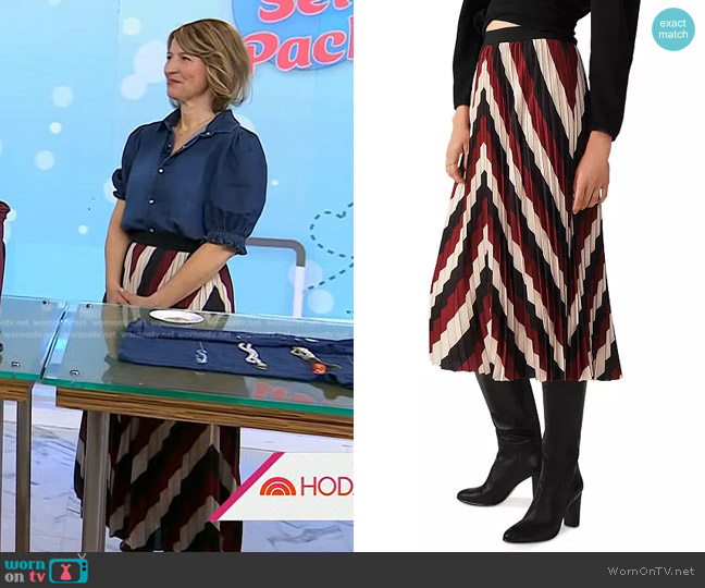 Ba&Sh Hendy Midi Skirt worn by Samantha Brown on Today