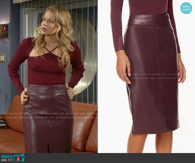 Babaton Pegu Skirt worn by Summer Newman (Allison Lanier) on The Young and the Restless