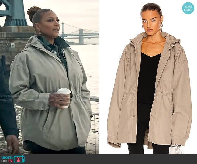 Balenciaga Hooded Parka Shirt worn by Robyn McCall (Queen Latifah) on The Equalizer