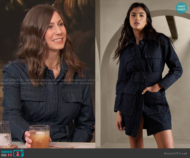 Banana Republic Mia Denim Dress worn by Ashley Frey on Access Hollywood